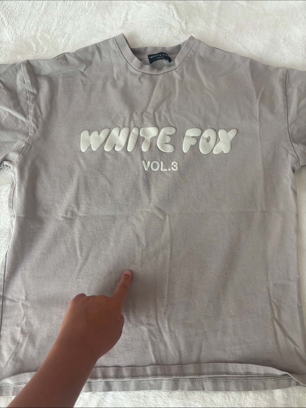 Oversized Grey White Fox Logo Tee - Picture 3 of 8